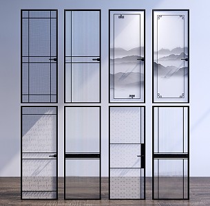 Modern door glass door combination 3d model