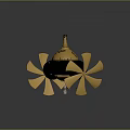 Gold And Black Underwater Exploration Robot With Spherical Design And Four Propellers