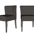 Gray Dining Chairs With Curved Backrest And Sleek Wooden Legs Design