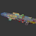 Futuristic Spacecraft Design with Gray Hull and Orange Accents for Deep Space Exploration