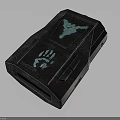 Futuristic Black Electronic Device With Blue Glowing Wolf Head Logo Claw Print And Vanadium Text