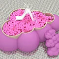 Interactive Play Area With Cloud Shaped Pink Ball Pit White Slide Ladder And Decorations