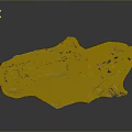 Blue Car Wreckage With Scattered Mechanical Parts On Dark Background