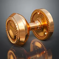 Golden Decorative Metal Door Handle With Sleek Textured Design For Home Living Supplies