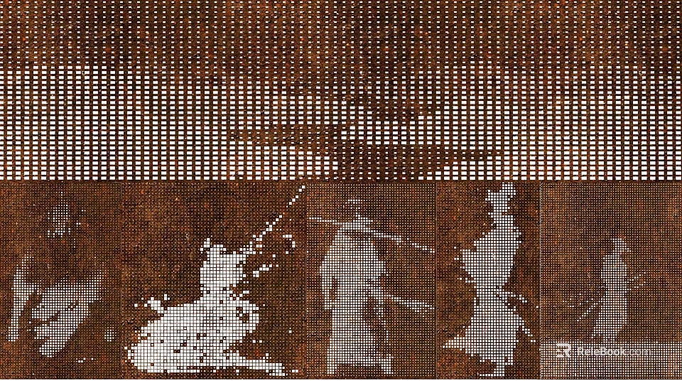 Traditional Figure Pattern Decorative Partition With Laser Cut Design For Interior Decoration 3d model 