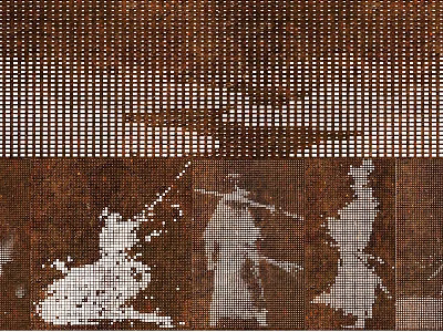 Traditional Figure Pattern Decorative Partition With Laser Cut Design For Interior Decoration 3d model