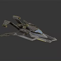 Futuristic Spacecraft Design With Sleek Aerodynamic Body Blue Lighting And Advanced Wings