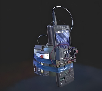 Modern Telephone Bomb Modern Weapon Equipment Bomb Telephone Bomb Dangerous Goods 3d model