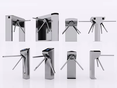 Modern Public Facility Turnstiles With Different Designs For Access Control And Security 3d model