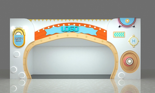 Modern Arch Children's Naughty Castle Door Head 3d model