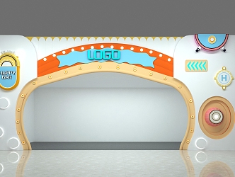 Modern Arch Children's Naughty Castle Door Head 3d model