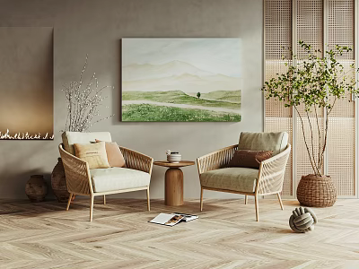 Quiet Leisure Sofa Combination Rattan Leisure Chair 3d model