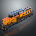 Industrial LOFT train High-speed rail EMU moving rail car Subway car 3d model