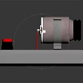 Laboratory Equipment With Black Red Knobs And Cylindrical Motor On Gray Base 3d model