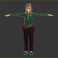 3D Model of Female Police Officer in Dark Blue Uniform With Sunglasses and Outstretched Arms