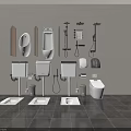 Modern Toilet Bathroom Interior Design With Sink Shower And Fixtures