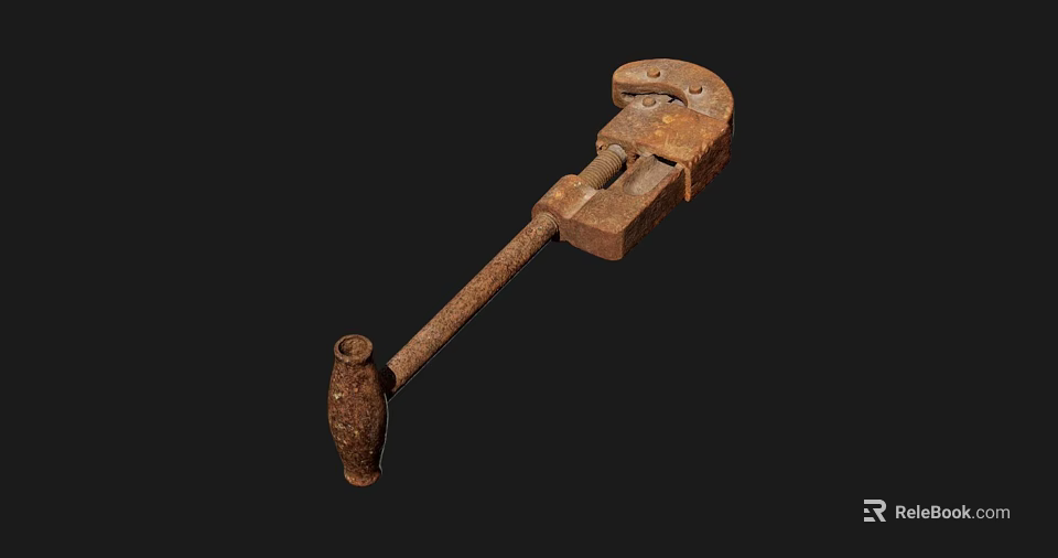 Rusty Vintage Pipe Wrench Essential Hardware Tool for Plumbing Work 3d model 
