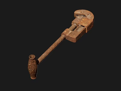 Rusty Vintage Pipe Wrench Essential Hardware Tool for Plumbing Work 3d model