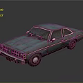 Vintage Teal Classic Sedan With Retro Design And Weathered Rustic Look