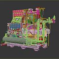 Mechanical Industrial Equipment with Gauges Control Panel Valves and Connected Metal Pipes