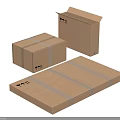 Household Cardboard Boxes For Storage Stacked Open And Flat With Tape 3d model