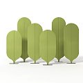 Green Leaf Shaped Decorative Screens Arranged Together In Multiple Units 3d model