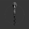Decorative Metal Corkscrew Hardware Tool With Scalloped Top And Twisted Spiral Design