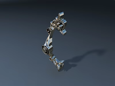 Silver Mechanical Structure With Intricate Metal Components And Gear Details 3d model