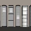 Modern Glass Elevators With Transparent Design And Metal Structures In Different Styles 3d model