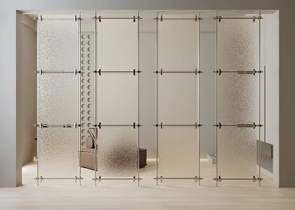 medieval minimalist glass screen partition metal partition acrylic partition optical axis component 3d model