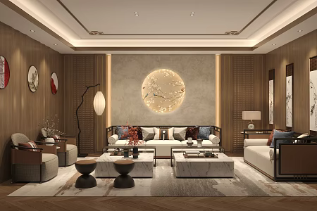 Song Dynasty Aesthetics KTV Club Room Box Song Hall New Chinese KTV Entertainment Club 3d model