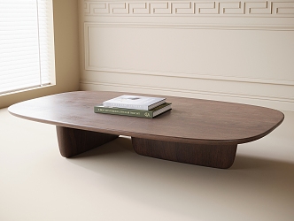 Modern solid wood coffee table 3d model