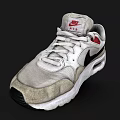 Nike Air Retro Shoes White With Red Black Accents Mesh Upper Black Sole