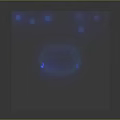 Futuristic Tech Inspired Interior With Circular Neon Lights Multiple Displays And Deep Blue Tones