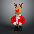 Reindeer Game Movie Character With Red Nose Antlers Red Coat White Collar Black Boots