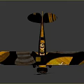 Vintage Biplane With Yellow Black Red Design For Space Aerospace