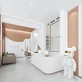 Modern Beauty Salon Interior With White And Beige Decor Barber Chairs And Mirrors