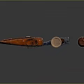 Vintage Weapon Set Including Axe With Wooden Handle Knife And Red Leather Sheath