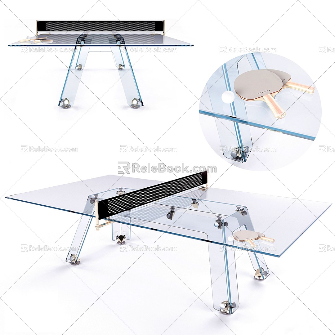 Transparent acrylic table tennis table 3d model