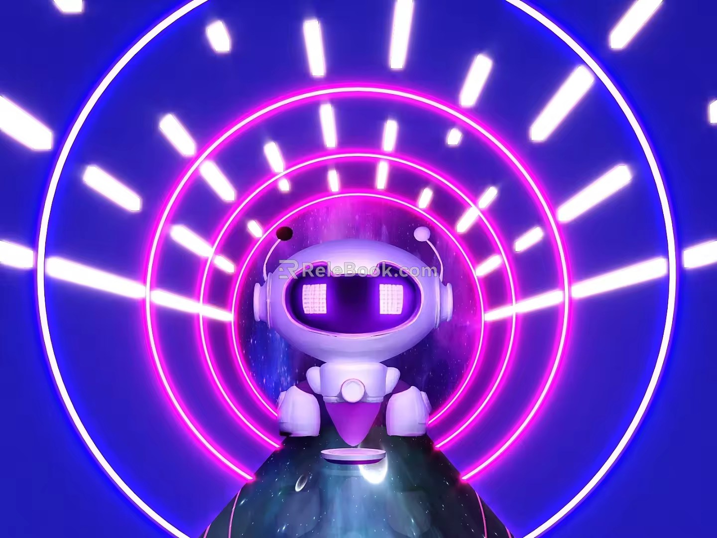 Science and Technology Future Time and Space Tunnel Cartoon Robot Artificial Intelligence Activity Roadshow Flash Store Beauty Chen 3d model