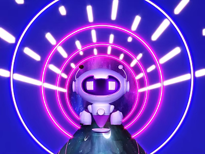 Science and Technology Future Time and Space Tunnel Cartoon Robot Artificial Intelligence Activity Roadshow Flash Store Beauty Chen 3d model