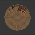 Traditional Wooden Furniture Collection In Interior With Cabinet Chair Table Bed Frame And Rug