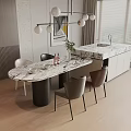 Nakajima Table and Chair Combination 3d model