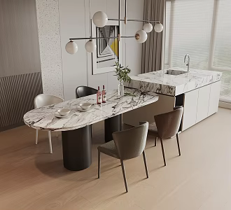 Nakajima Table and Chair Combination 3d model