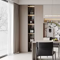 Modern Open Kitchen Interior Design With Marble Island Counter Cabinets And Hanging Lights
