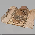 Ancient Architecture Model With Pyramid Top Intricate Geometric Patterns And Layered Structure 3d model