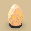 Natural Stone Shaped Decorative Lamp With Warm Yellow Light And Wooden Base For Home Decor