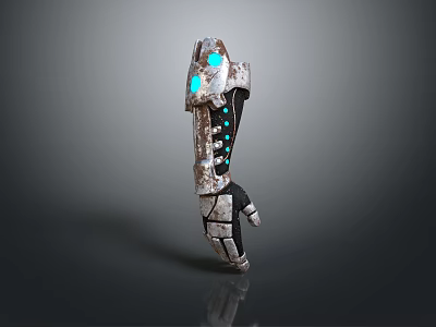 Futuristic Mechanical Arm Equipment With Blue Glowing Elements And Metallic Texture 3d model