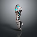 Futuristic Mechanical Arm Equipment With Blue Glowing Elements And Metallic Texture 3d model