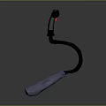 Industrial Equipment Tool With Curved Metal Pipe Black Handle And Red Button